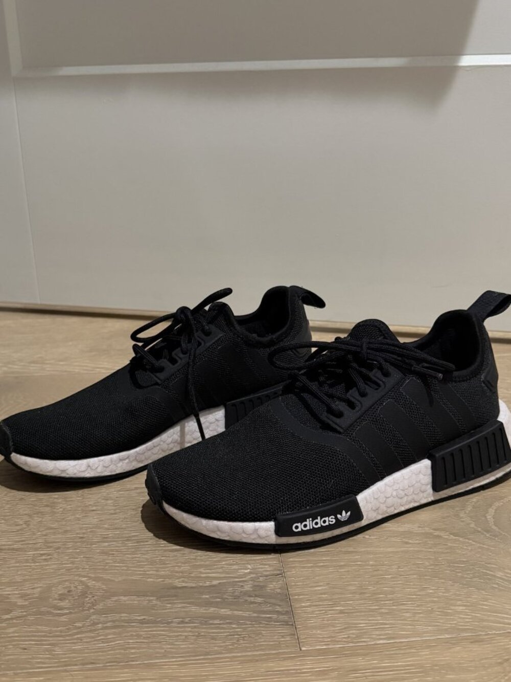 adidas NMD R1 Black White Boost Sneakers H02333 Women's 7